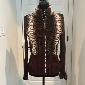 Belldini furry sweater jacket.